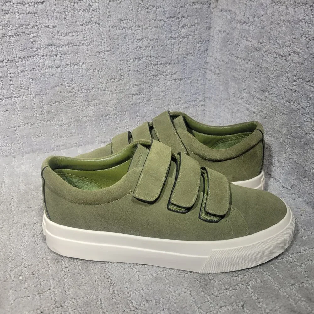 Vince Sunnyside Women's Size 6.5 Fern Green Suede Multi Strap Fashion Sneakers